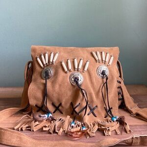 Western Native American Style Suede Leather Bag
